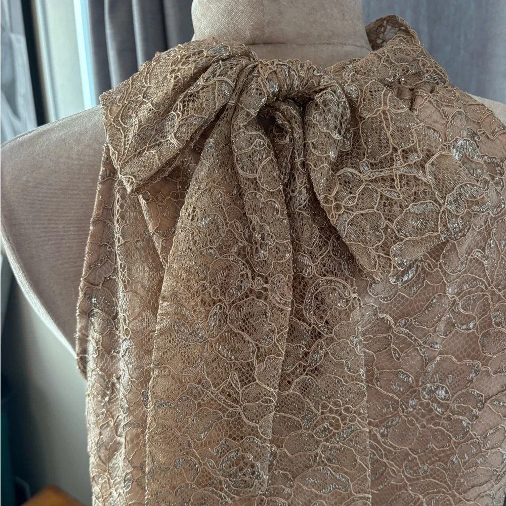 J.Crew Stunning Lace Halter Style Top with Silver Sparkle Size XS